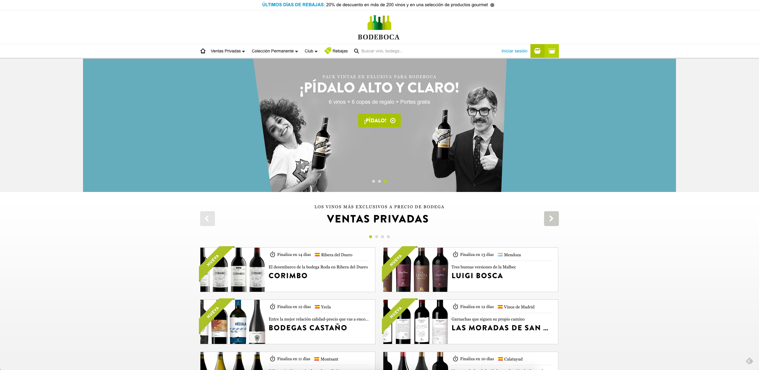 las mejores ecommerce de vino España Bodeboca