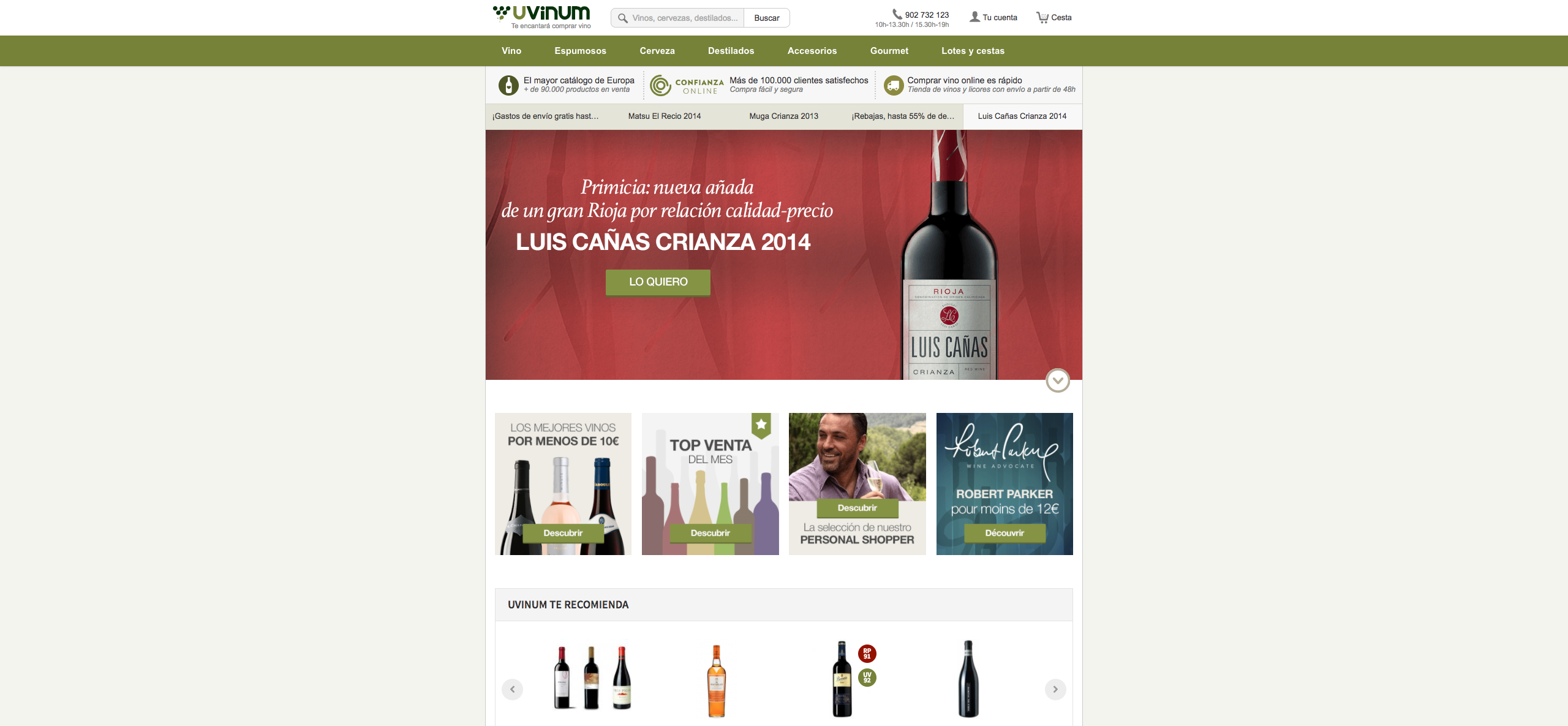 las mejores ecommerce de vino España Vinissimus